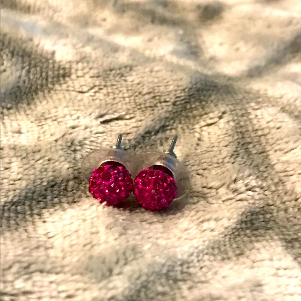 Hot Pink stud earrings